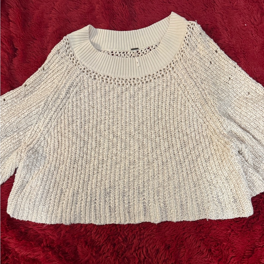 Free People Cream Knit Sweater